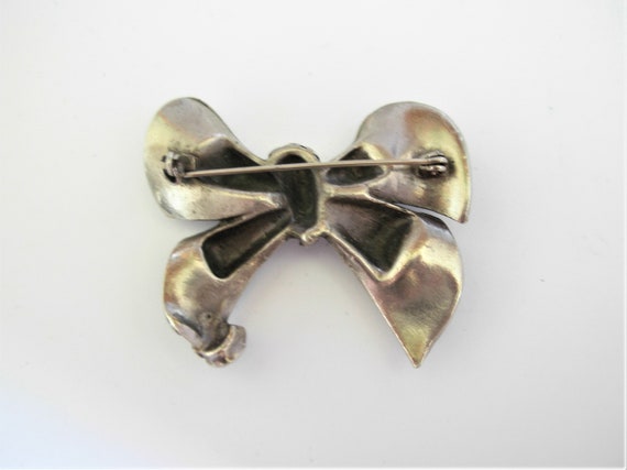 Large Vintage Victorian Style Bow Brooch 1970s - image 5