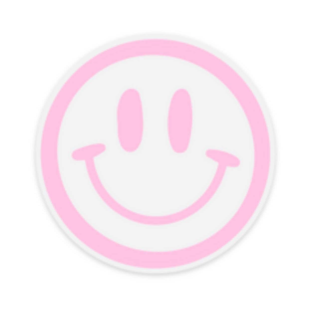 Large Pink and White Smiley Face - Preppy Aesthetic Decor Water Bottle