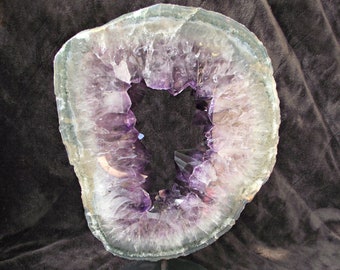 Portal de amatista / Rebanada de amatista / Geoda de amatista grande / Losa de amatista de alta calidad / Anillo de amatista con soporte