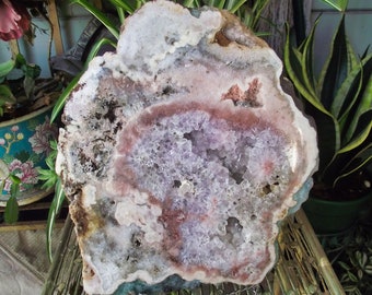 Amatista rosa / Amatista rosa grande / Piedra curativa / Geoda de amatista rosa