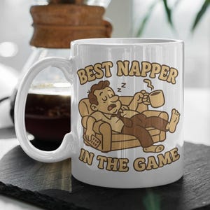 Best Napper in the Game Mug – Funny Dad Gift from Kids – Father’s Day Coffee Cup – Sleeping Dad Joke Mug – Nap Champion Coffee Mug for Him