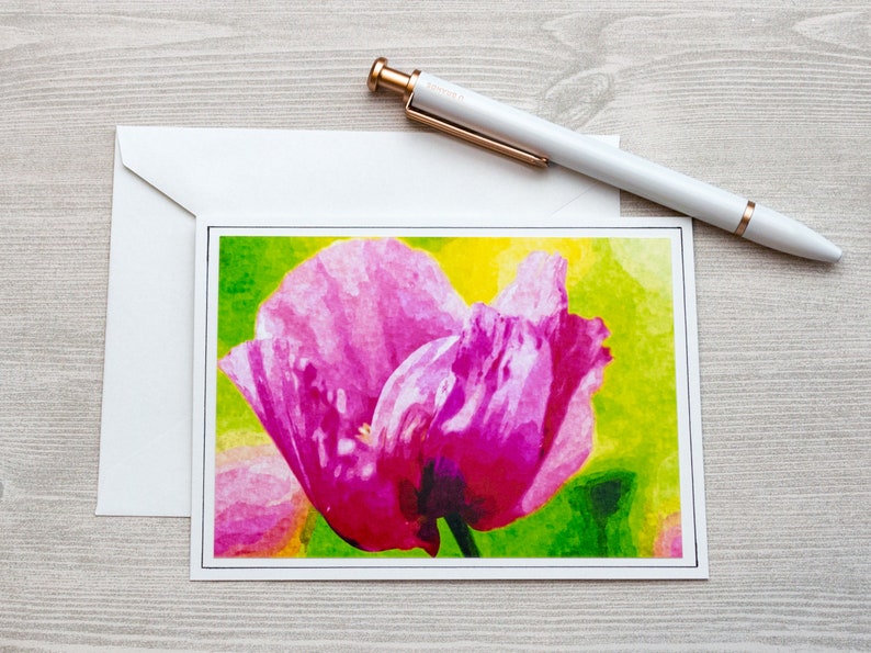Blank Note Cards, Photo Notecards, Floral Stationery Set, Flower