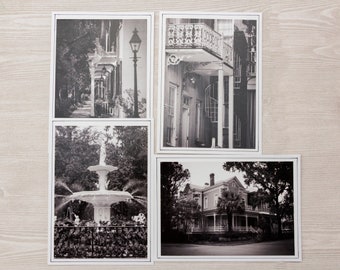 Historic Savannah Georgia Note Cards, Black & White Photos, Blank Inside, Small Stationery, All Occasion Greeting Cards