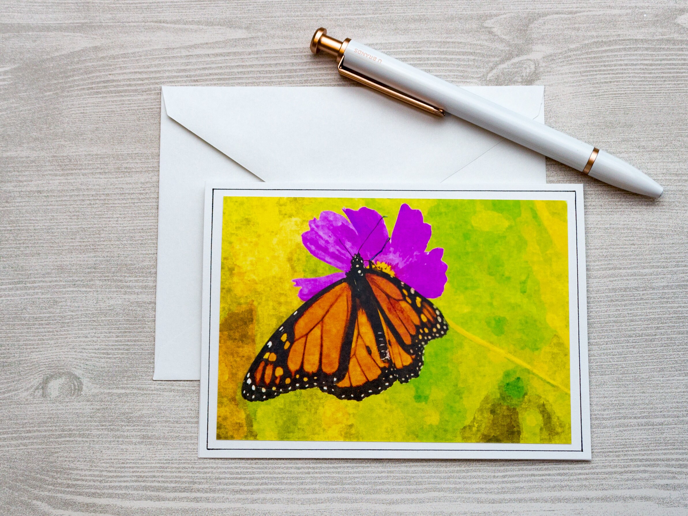 Butterfly Note Cards, Blank Photo Greeting Cards, Floral All Occasion ...