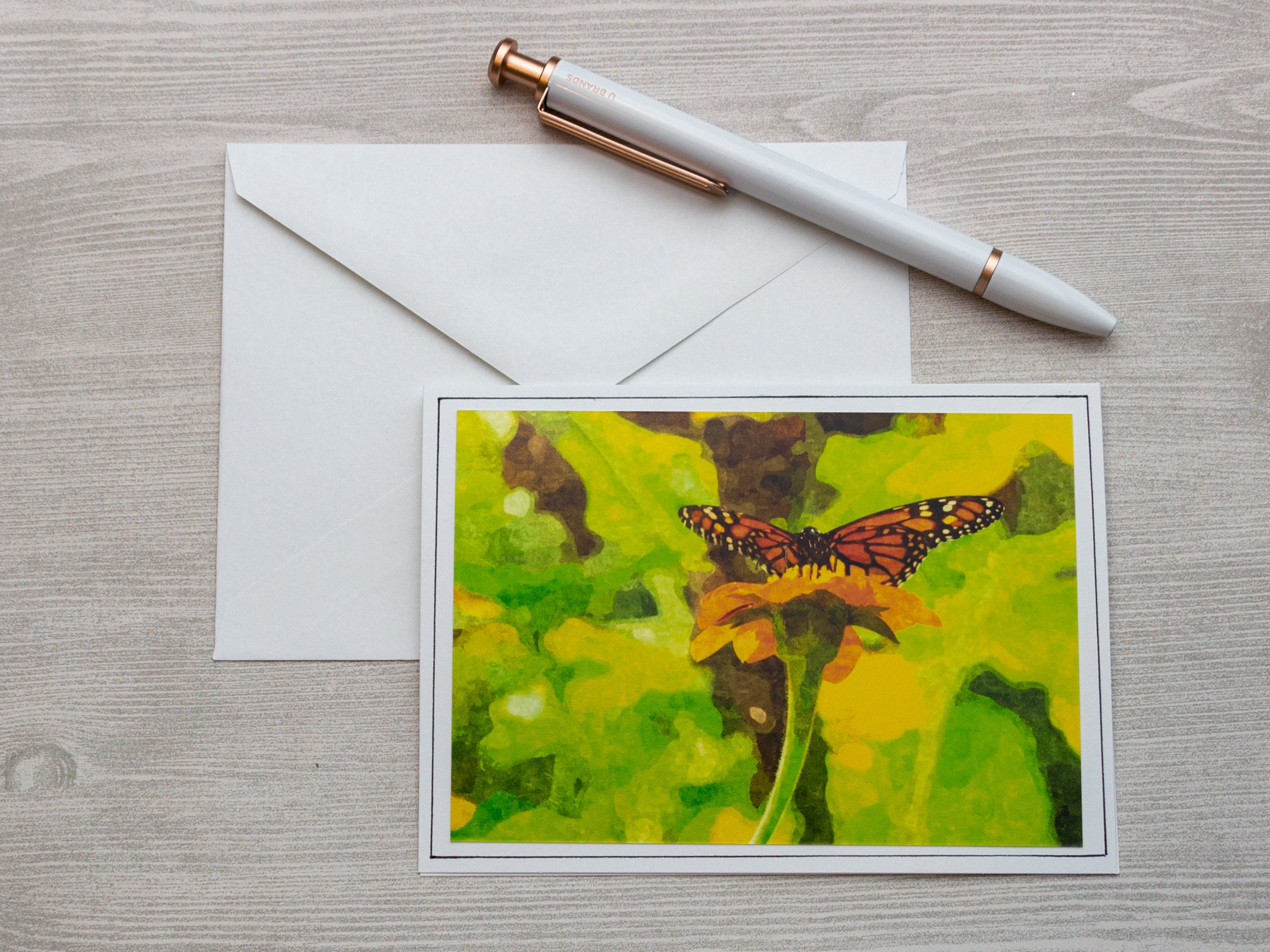 Butterfly Note Cards, Blank Photo Greeting Cards, Floral All Occasion ...