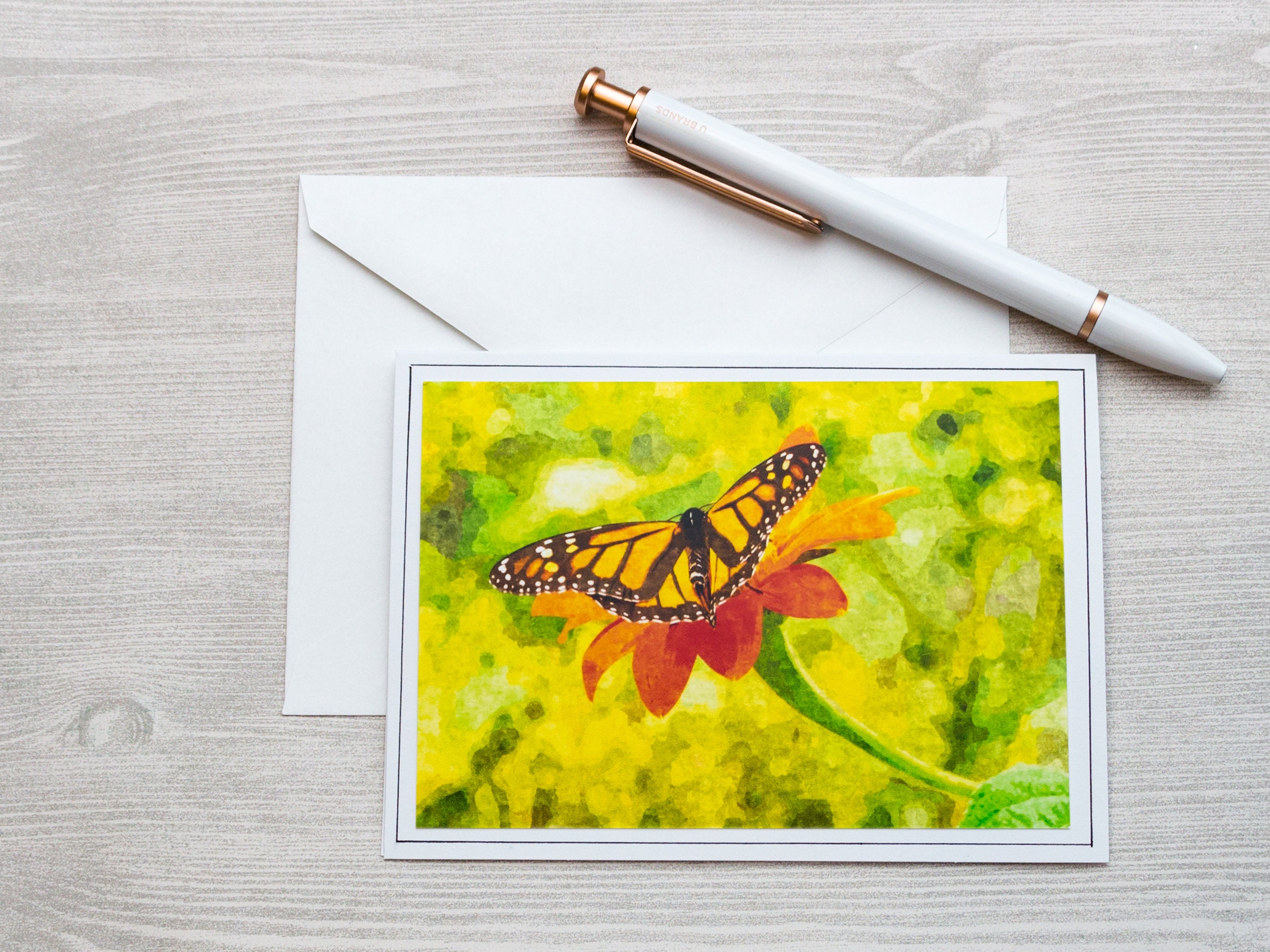 Butterfly Note Cards, Blank Photo Greeting Cards, Floral All Occasion ...