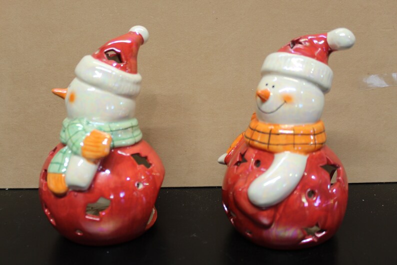 Bougeoir Richard Glasser Père Noël Et Bonhomme De Neige (neuf Avec étiquette)