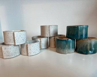 Stoneware ceramic napkin rings