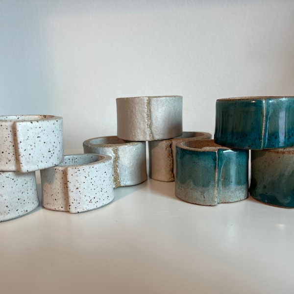 Stoneware ceramic napkin rings