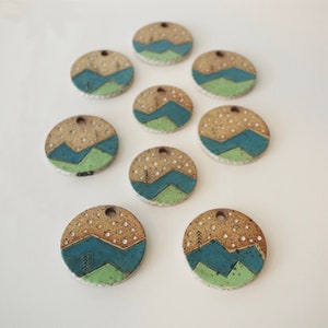 Stoneware mountain ornaments