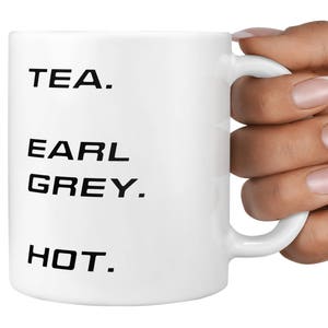 Captain Picard Mug, Star Trek Novelty Mug, Trek Gift, Replicator, Geek Gift, Birthday Present, Christmas Gift