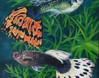 Two Guppies Painting and Prints