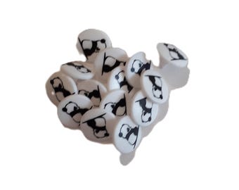 20 Panda KAM snaps long prong size 20 / plastic snaps / 20 sets KAM snaps T5 - Panda print