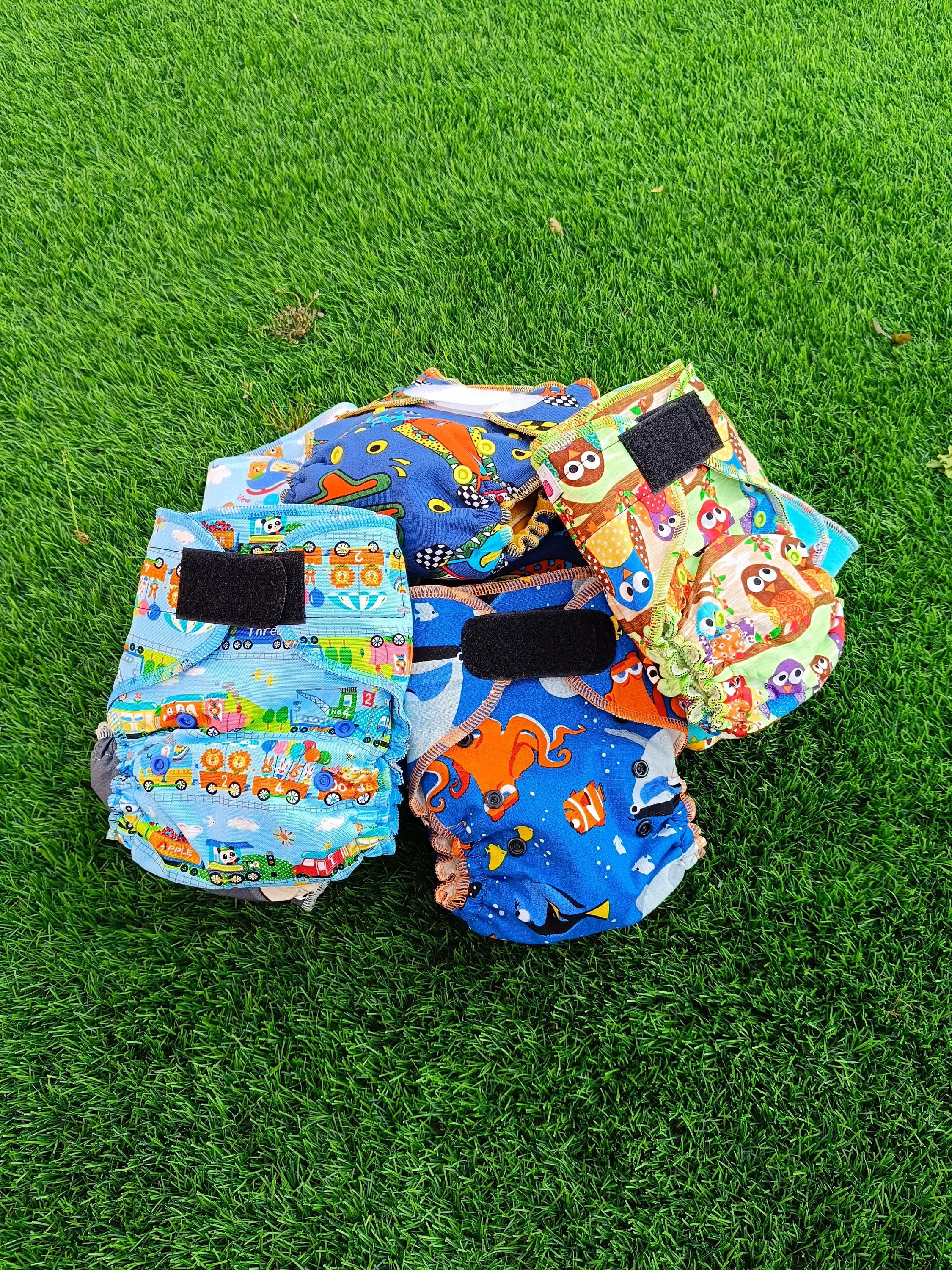 専用12② Bamboo Fitted Cloth Diaper With Print – Hook & Loop (4.5–15 Kg