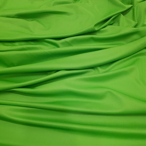 Green stretch fabric / Knit Polyester Spandex Fabric by the Yard / Lightweight wicking fabric