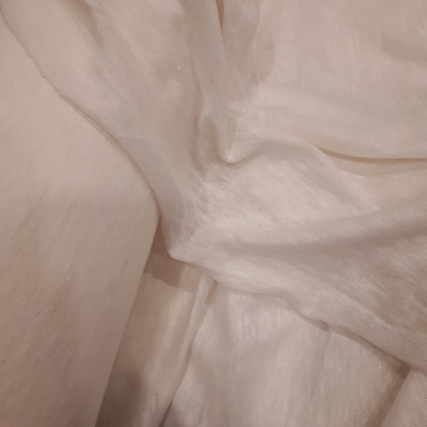 100% Linen knit fabric / white linen jersey fabric