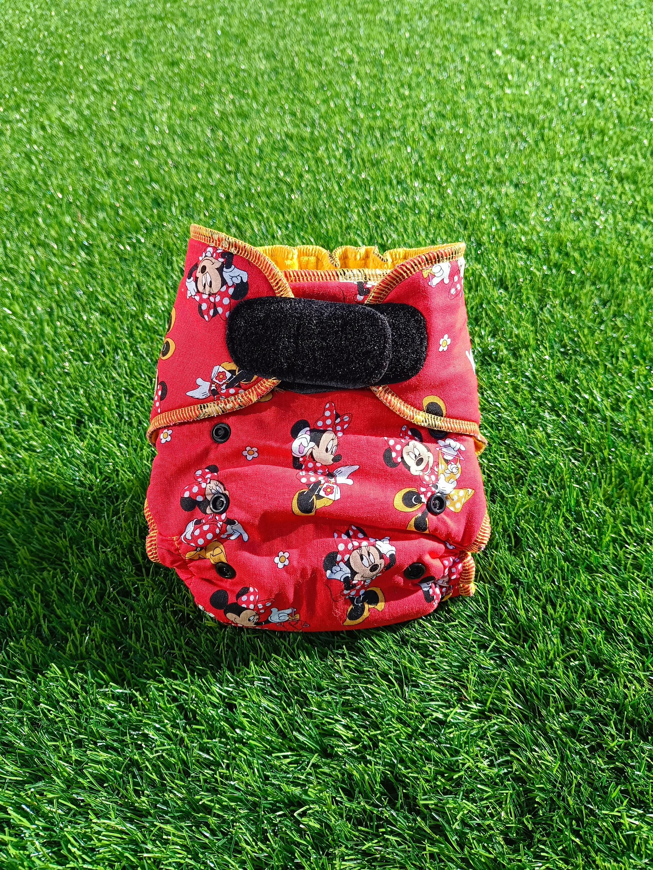 Bamboo Fitted Cloth Diaper With Print – Hook & Loop (4.5–15 Kg