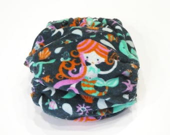 Bamboo fitted cloth diaper Mermaids / Bamboo cloth nappy sea / Baby cloth diaper zero waste / Washable Diaper / Reusable Diaper