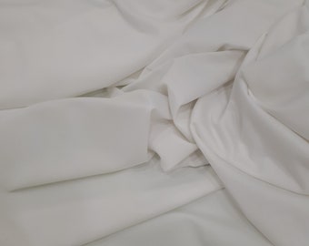 Witte stretch stof / Gebreide Jersey Polyester Spandex Stof op maat gesneden / Lichtgewicht Gerecycled Polyester Stretch