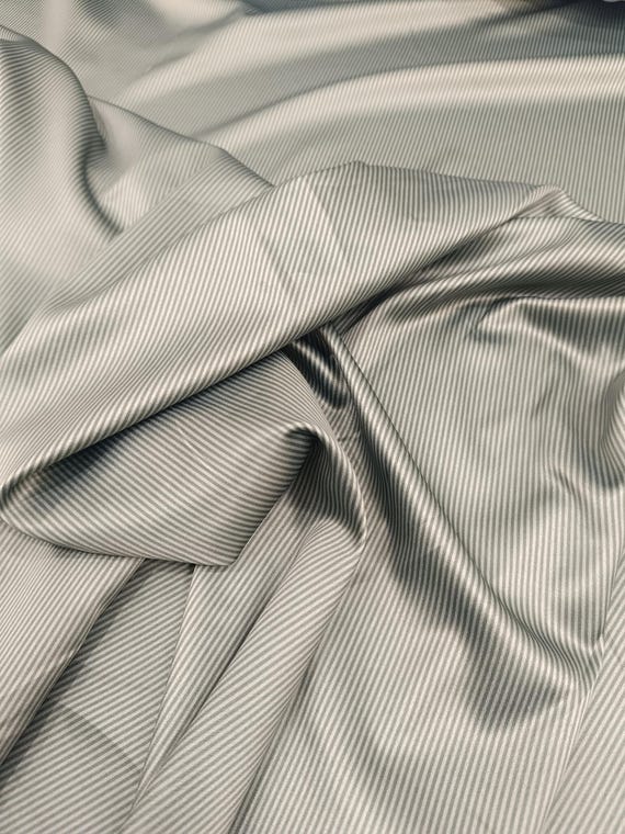 Super Soft Satin Green Stripes Fabric