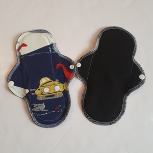 Set di 3 Pad mestruali riutilizzabili con zorb e windpro / riutilizzabili Panty Liners con Travel Wet Bag
