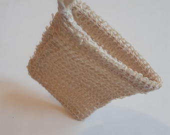 Saco para sabonete em sisal natural - Bolsa para sabonete esfoliante