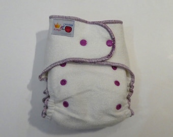 Pañal de tela ajustado de rizo de bambú para uso nocturno, hecho a mano