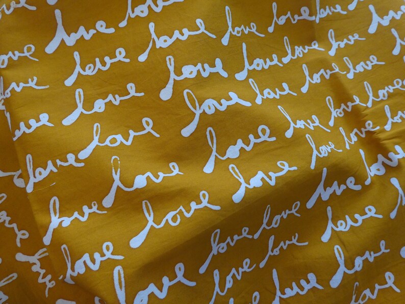 Love word cotton fabric