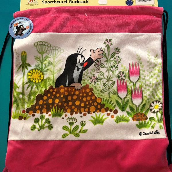 Drawstring Backpack 40x33cm Little Mole / Batúžek stahovací Krtek,  ocúny /  Sportbeutel-Rucksack 40x33cm Maulwurf / Kisvakond vászontáska /