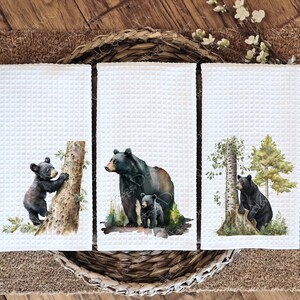 black bear decor bear towel cabin decor lodge decor bear decor grizzly bear gift