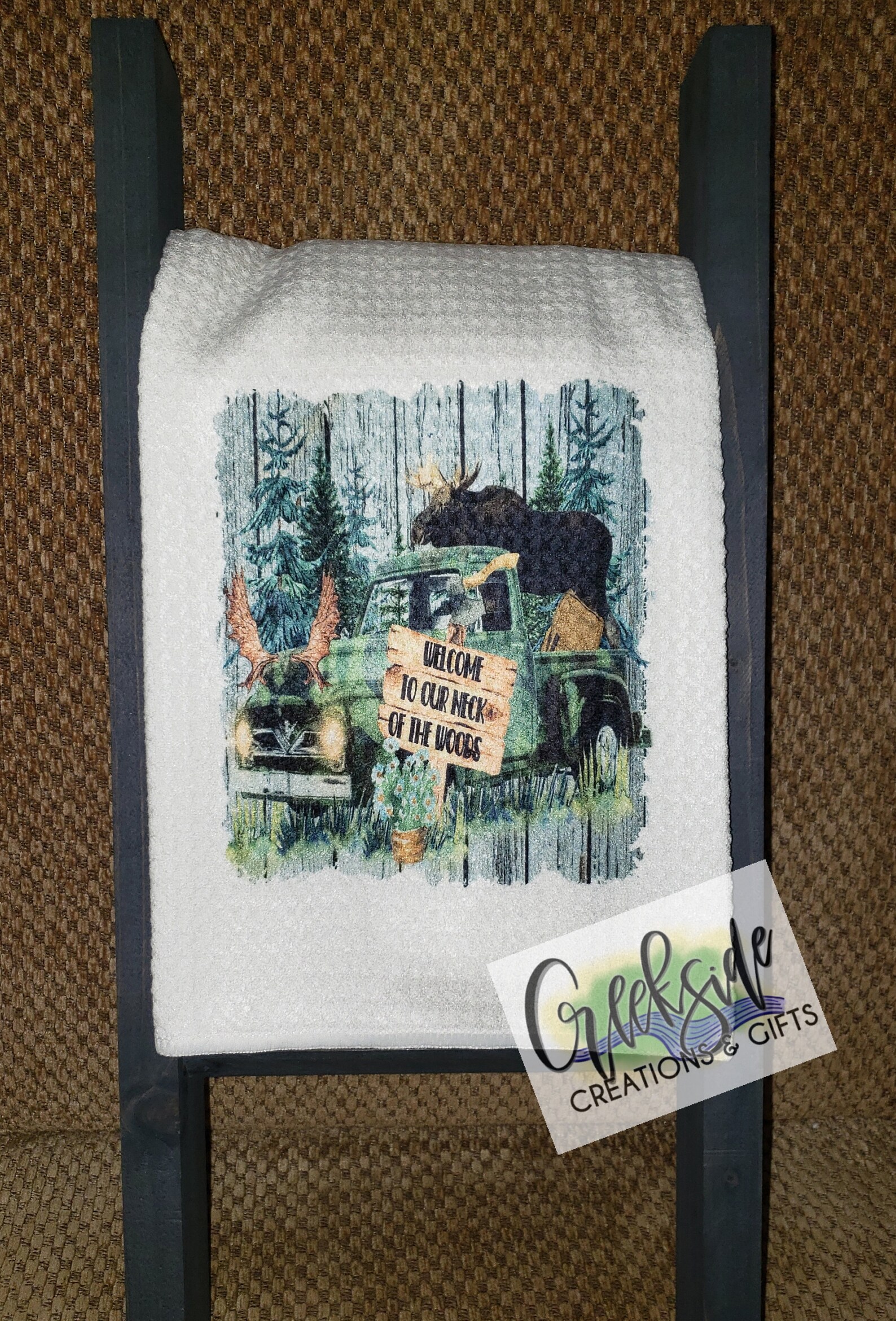 Set of 2 camping themed tea towels Kitchen towels camping Etsy