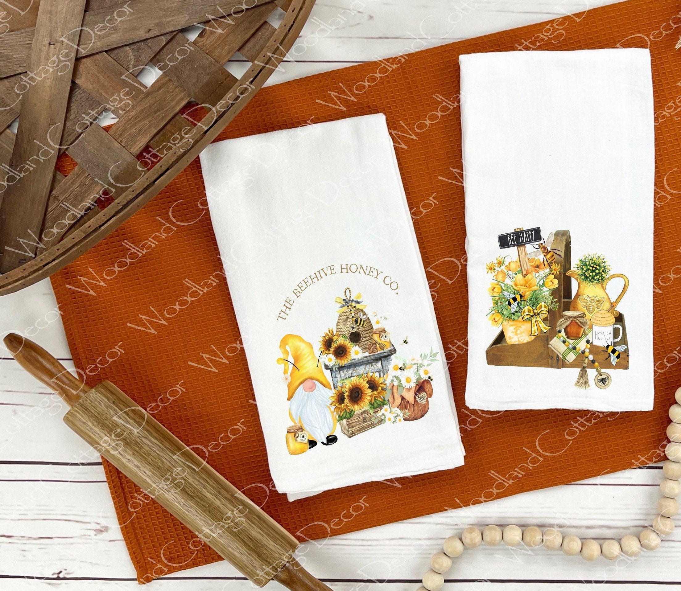 Bee Kitchen Towel Bee Decor Honey Decor Honey Towels Bumble Etsy