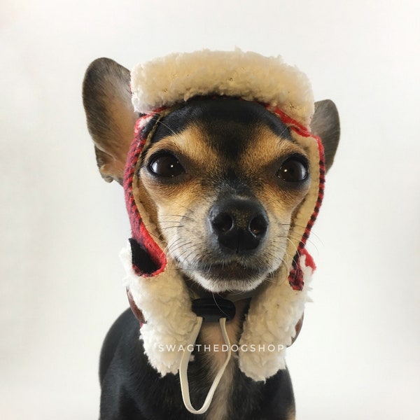 True North Aviator Hat, Handmade, Dog Aviator Hat, Dog Trapper Hat, Dog Plaid Hat, Pet Hat, Pet Accessories, Dog Accessories, Dog Hat