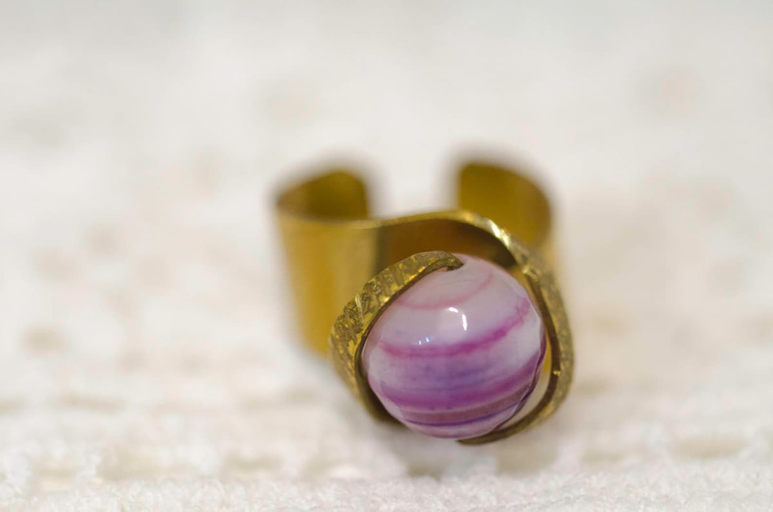 Hand Made, Adjustable Brass Ring02 Etsy