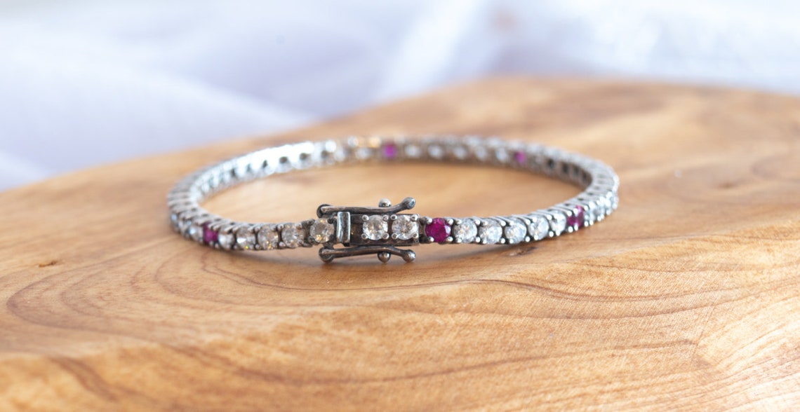 Natural Ruby Bracelet Silver 925 Bracelet - Etsy