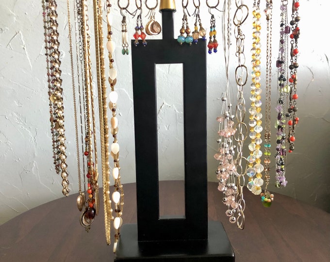Jewelry holder repurposed lamp jewelry stand metal jewelry organizer necklace