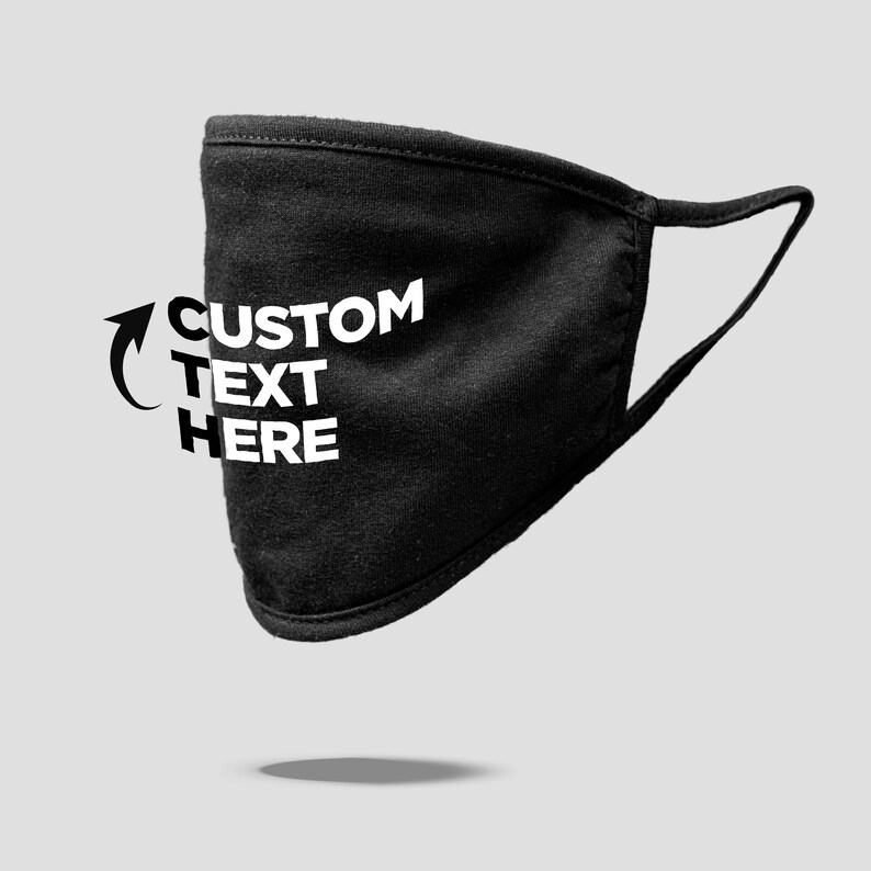 Custom Face Mask Text / LOGO 2 ply blend cotton Washable Etsy