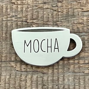 Coffee Cup Dog Tag, Pet ID Tag, Personalized Dog Tag, Cat ID Tag, Mocha, Tea Cup, Latte