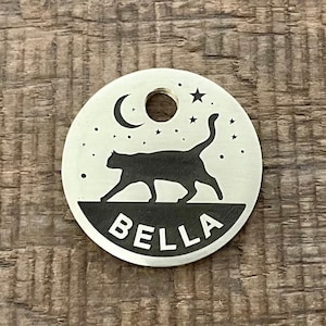 Cat Tag, Kitten Tag, Cat ID Tag, Personalized Cat Tag, Engraved Cat Tag, Brass Collar Tag, Custom ID Tag, Pet ID Tag, Microchipped, Small,