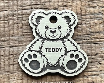 Teddy Bear Shaped Deep engraved Pet ID Tag