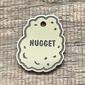 Nugget Shape Dog Tag, Food Pet ID Tag, Cat ID Tag, Custom Dog Tags, Dog Collar Tag