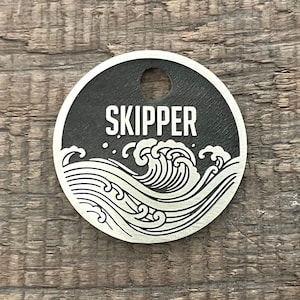 Ocean/Waves Dog Tag, Beach Pet ID Tag, Personalized Dog Tag, Custom Dog Tags, Dog Collar Tag