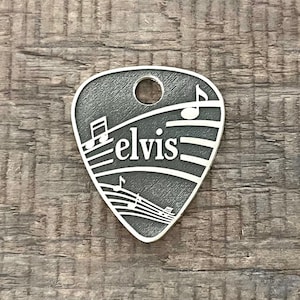 Music Dog Tag, Guitar Pick Pet ID Tag, Plectrum, Personalized Dog Tag, Cat Tag, Kitten Collar Tag,  Custom, Dog Collar Tag, Unique, Cute
