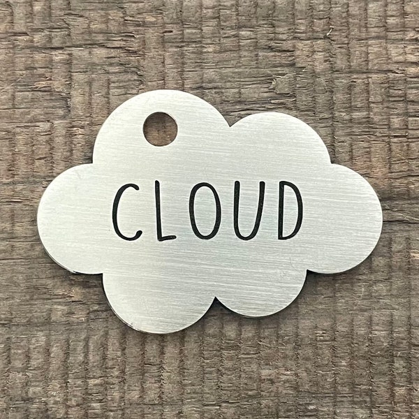 Cloud Dog Tag, Storm Pet ID Tag, Personalized Dog Tag, Microchip Pet Tag, Custom Dog Tags, Luna, Dog Collar Tag, Minimalist