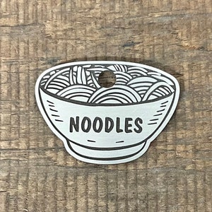 Noodles Dog Tag, Noodle Bowl Shape Pet ID Tag, Ramen Tag, Cat ID Tag, Custom Dog Tags, Dog Collar Tag