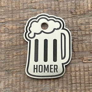 Bierkrug-Erkennungsmarke, Haustier-ID-Marke, Hundemarke in Bierform, individuell, Katzenmarke, Hundehalsbandmarke, einzigartig,