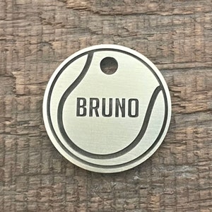 Tennis Ball Pet Tag, Sports, Dog ID Tag, Cat ID Tag, Cat Collar Tag, Personalized Dog Tag, Custom Dog Tags, Dog Collar Tag