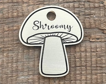 Placa de identificación para perros con forma de hongo, placa de identificación para mascotas, placa de identificación para gatos, placas de identificación para perros con formas personalizadas, placa para collar de perro, única, linda,