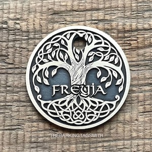 Tree Of Life Dog Tag, Celtic Tree, Viking Pet ID Tag, Fantasy Cat ID Tag, Personalized Dog Tag, Pet ID Tag, Custom Dog Collar Tags