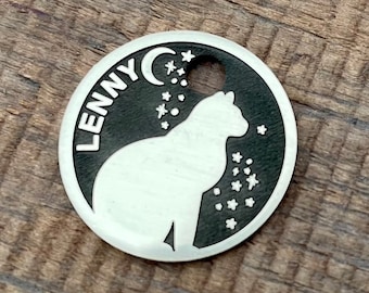 Médaille pour chat, Médaille chaton, Médaille d'identification pour chat, Médaille pour chat personnalisée, Médaille pour chat gravée, Médaille de collier en laiton, Médaille d'identification personnalisée, Médaille d'identification pour animal de compagnie, Micropuce, Petite